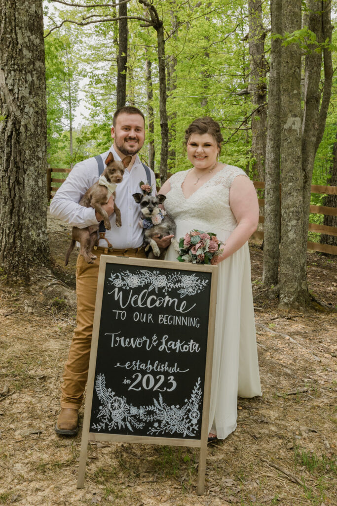Bride And Groom Photo With Dogs 