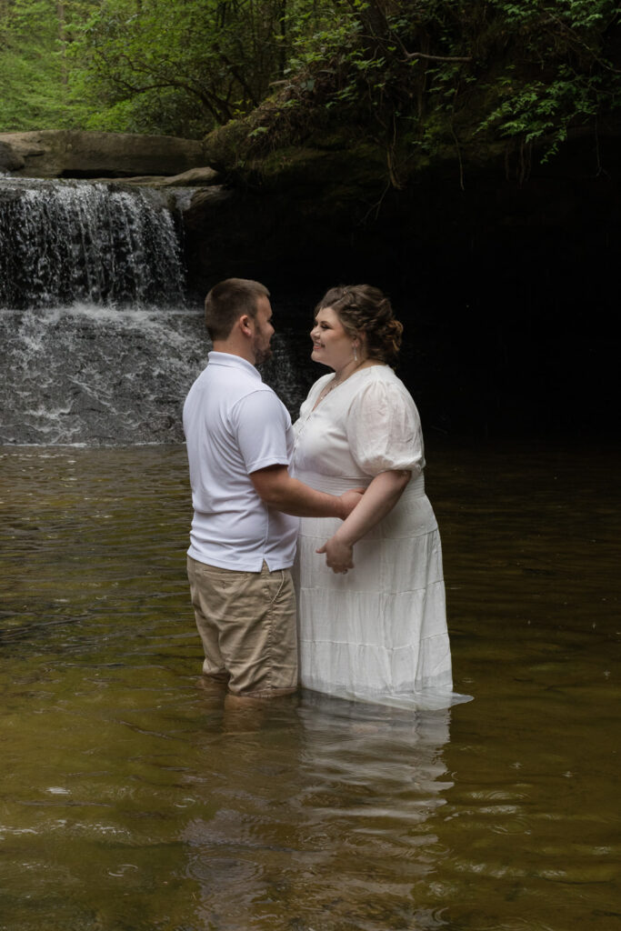Bride And Groom Portrait At Creation Falls, Kentucky